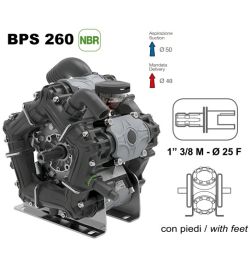 Насос мембранный Comet® серия ВPS260 NBR40 (249 л/мин; 20 бар); ВОМ 1"3/8 - вал d25 внутрен./шпонка