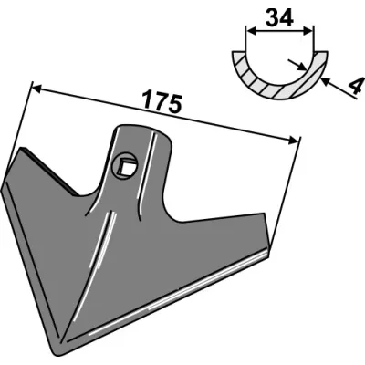 KM060288 302008 Лапа стрельчатая 175 мм Bednar