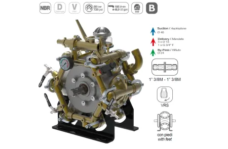 Насос мембранно-поршневой Comet серия IDS 2600 (249 л/мин; 50 бар)