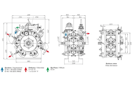 Насос мембранно-поршневой Comet серия IDS 2600 (249 л/мин; 50 бар), изображение 3