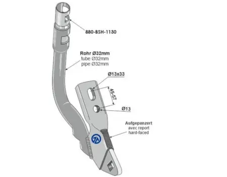 050-KNH-0812 050-KNH-0812 Держатель (лапы культиватора) Bourgault, изображение 2