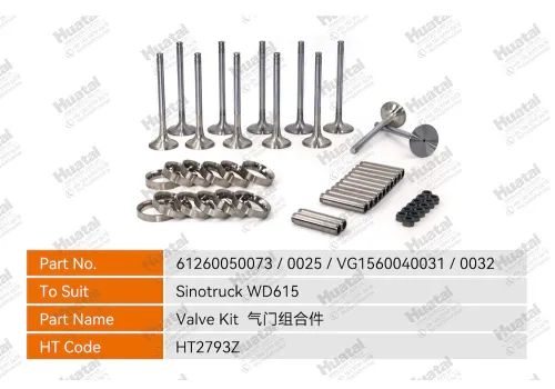 61260050073/61260050025/VG1560040031/VG1560040032 Комплект клапанов Huatai