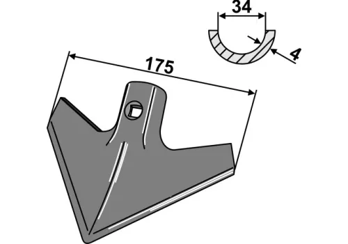 KM060288 302008 Лапа стрельчатая 175 мм Bednar